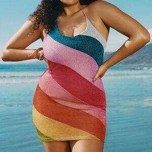 KURT GEIGER LONDON Colorful Striped Mini Dress